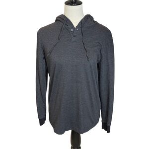 Michael Brandon Essentials Black Lightweight Hoodie Shirt Size S